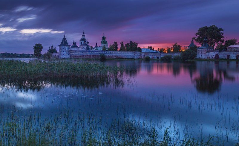 Кирилло-Белозерский, Лето, Монастырь, Ночь Летняя ночь фото превью