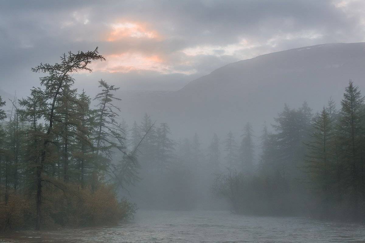 плато путорана, озеро дюпкун, туман, курейка, красноярский край, Кирилл Уютнов