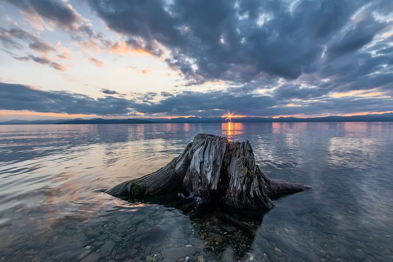 монголия, хубсугул Закат на Хубсугуле фото превью