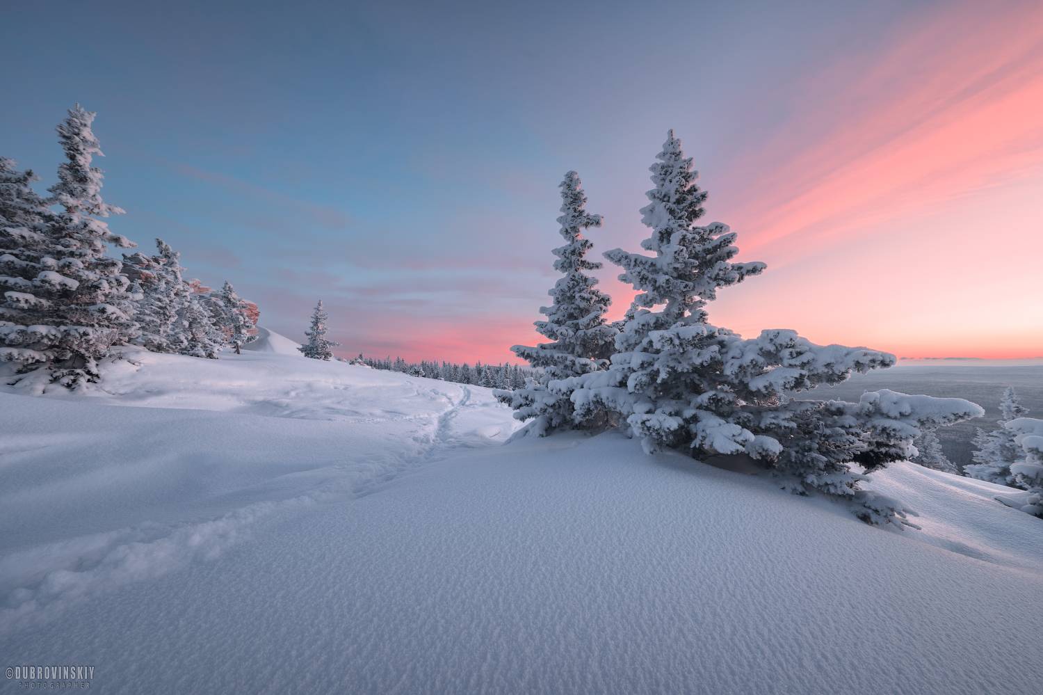 зюраткуль, урал, горы, зима, снег, рассвет, южный урал, Дубровинский Михаил