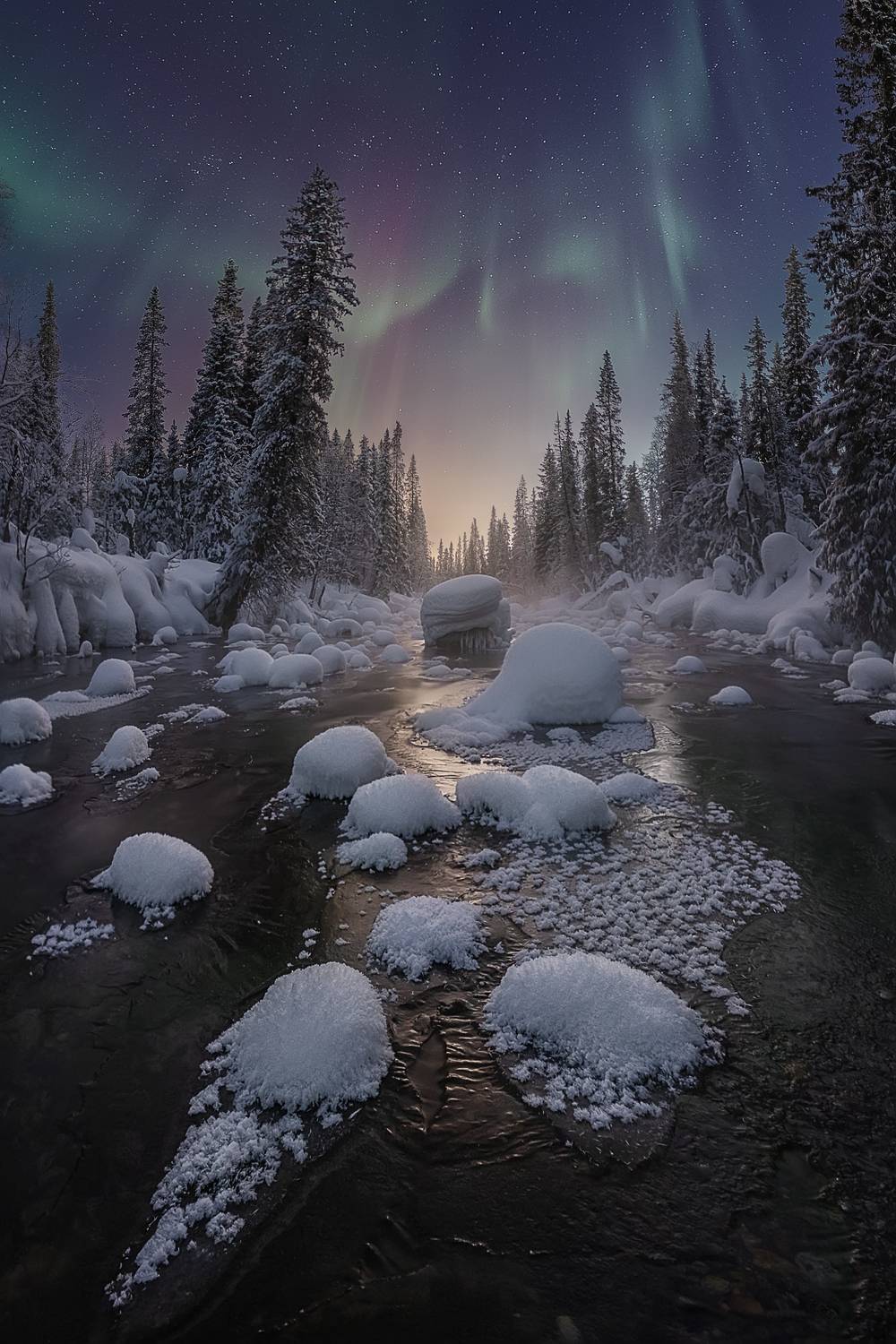 северное сияние, кольский полуостров, хибины, Константин Маланин