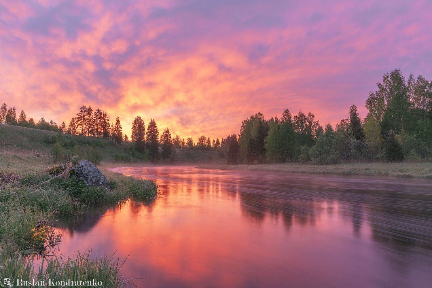 река, рассвет, лемовжа, закат, Руслан Кондратенко