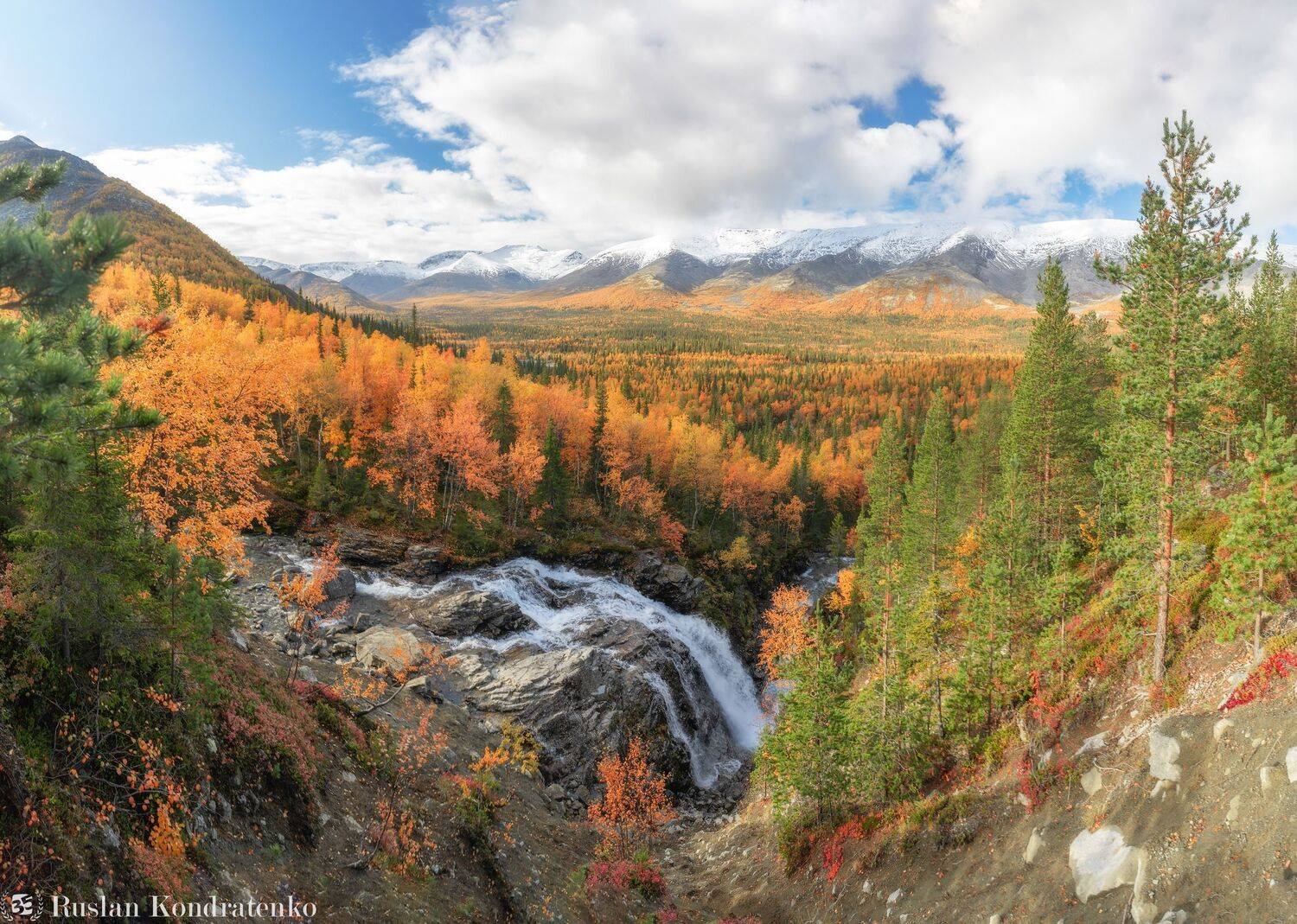 хибины, колский полуостров, водопад, рисйок, рисйокский водопад, панорама, Руслан Кондратенко
