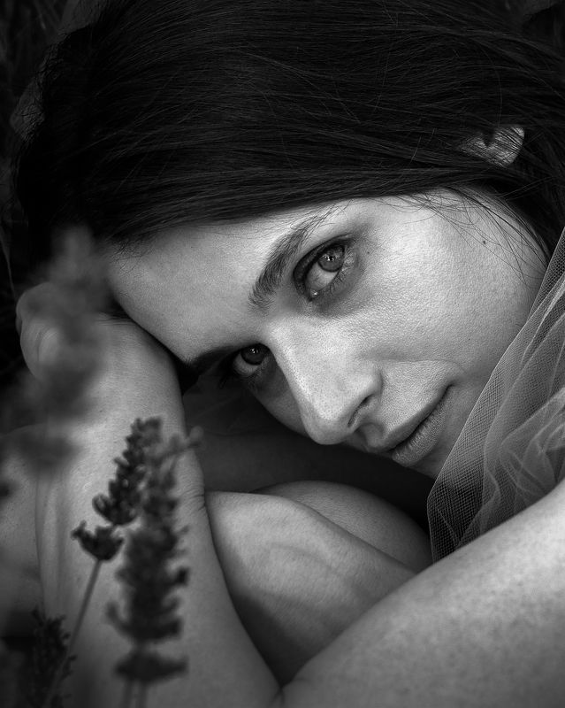 girl, woman, black and white, portrait, Girl фото превью