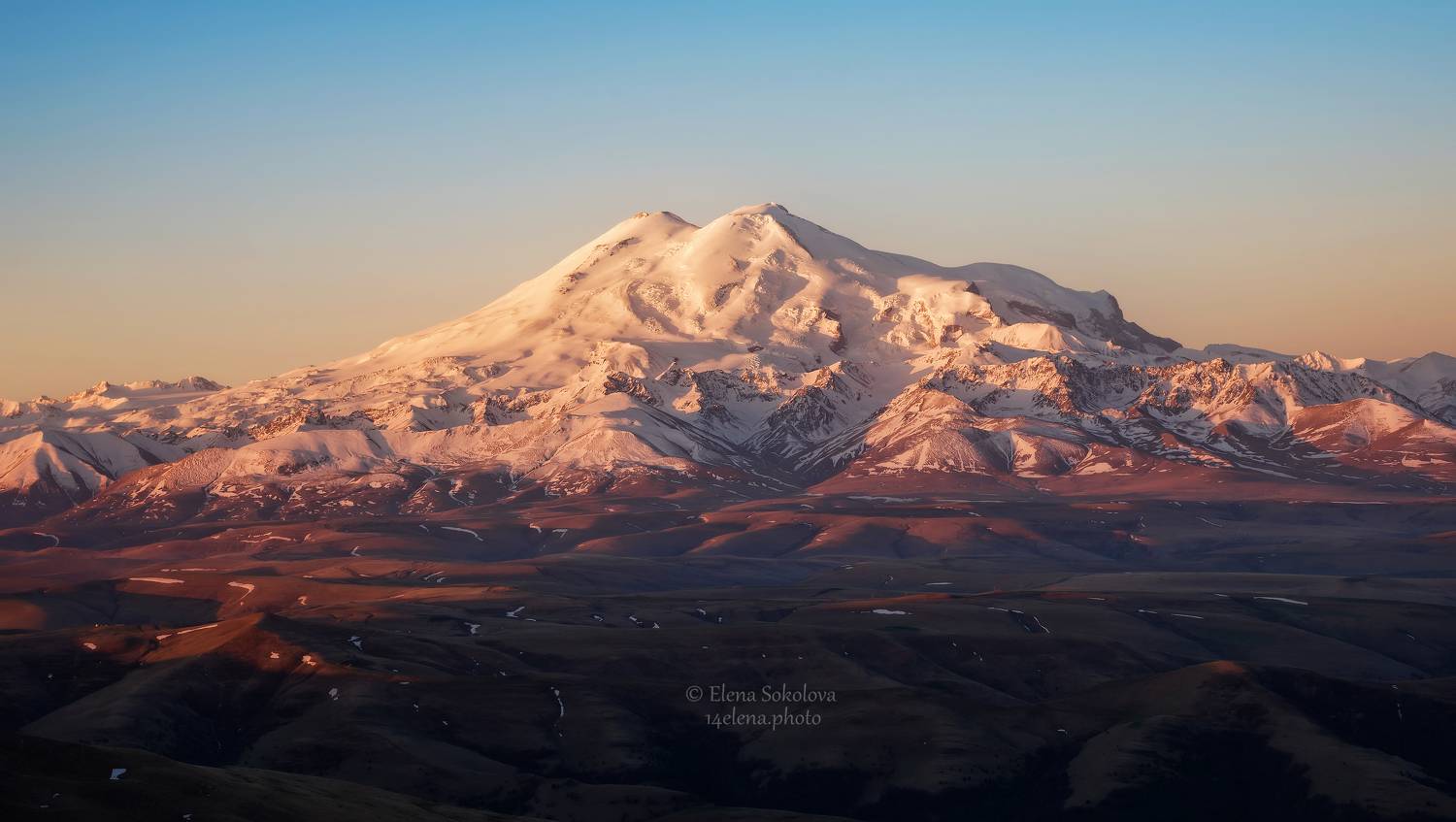 эльбрус, горы, пейзаж, рассвет, утро, красота, кавказ, весна, Соколова Елена