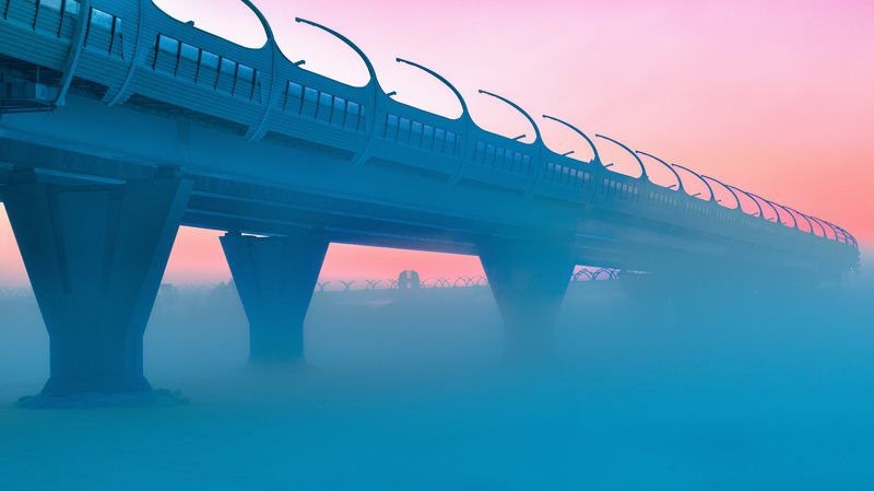 санкт-петербург, мост, Мост. Мороз. Закат фото превью