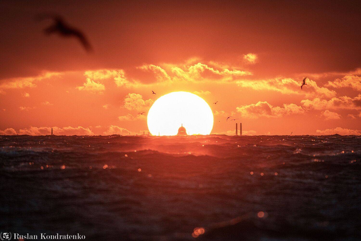 закат, прострел, кронштадт, финский залив, морской собор, никольский морской собор, Руслан Кондратенко