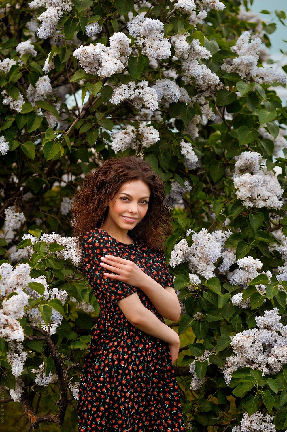portrait, girl, портрет,style,light,spring,lilac,beauty,model,smile,woman,female,flowers,cute,  Kerry Moore