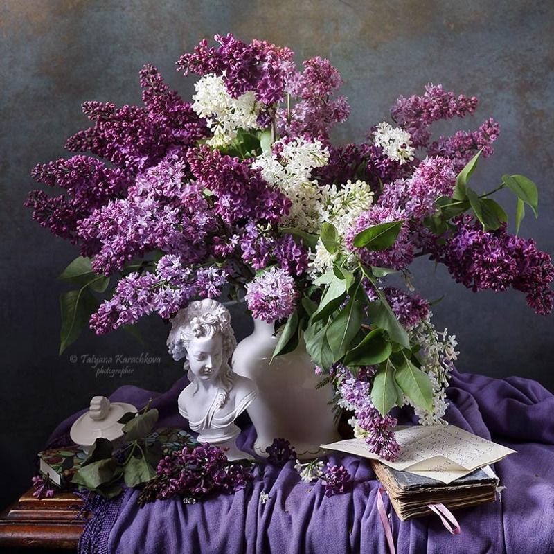 натюрморт, сирень, май, цветы,весна, букет Майская сирень фото превью