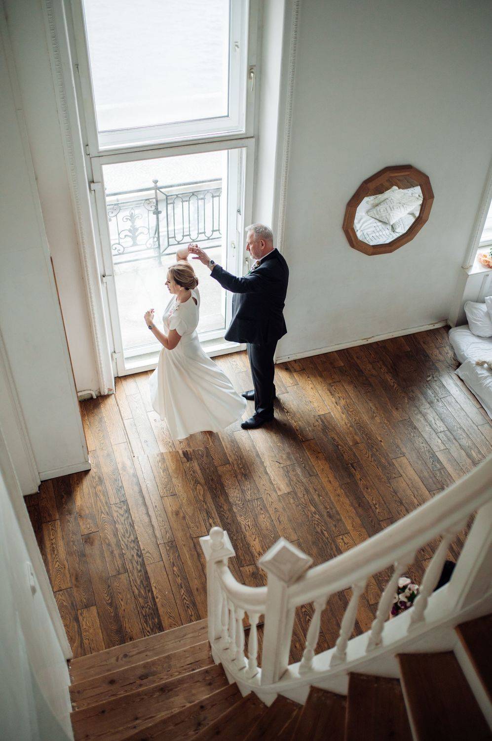 Съемка в студии, свадебная съемка, невеста, жених, танец, Полуэктова Юлия