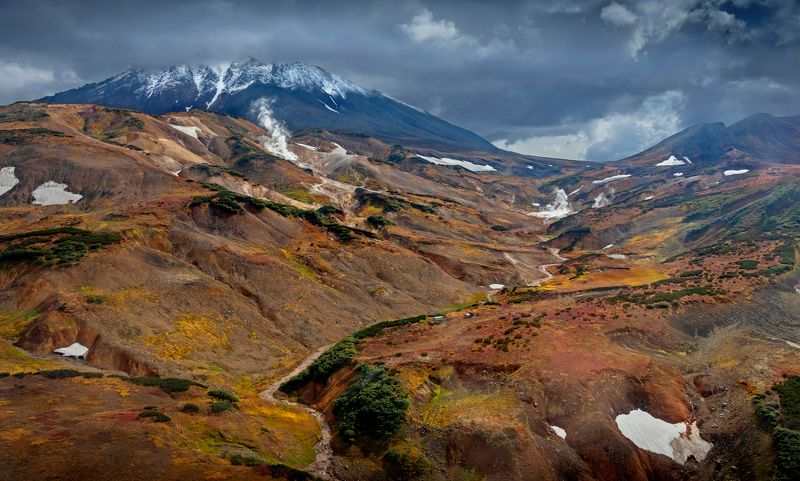 камчатка, нд, осень, что такое осень?, горы, kamchatka, autumn, mountains, полет, travel, путешествия, долина гейзеров, осень на камчатке, осень на камчатке нд Полет над Долиной гейзеров фото превью
