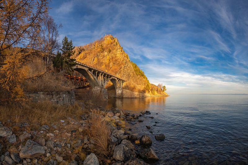 кбжд, кругобайкалка, байкал, осень Золотая осень на Кругобайкалке фото превью