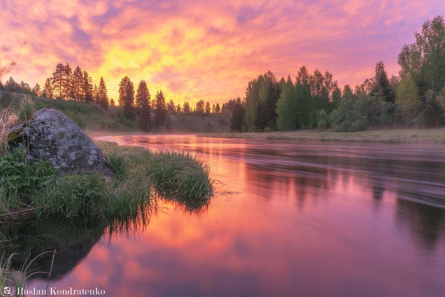 река, рассвет, лемовжа, закат, Руслан Кондратенко