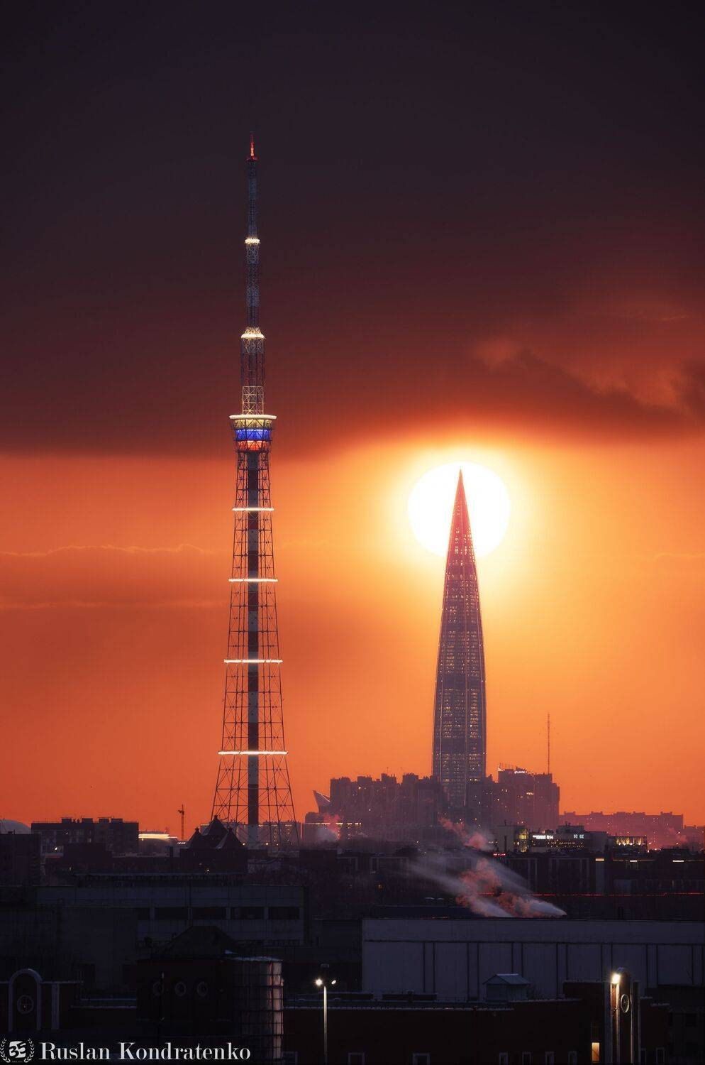 санкт-петербург, закат, лахта-центр, лахта, небоскреб, прострел, телевышка, телебашня, композитная фотография, time blending, Руслан Кондратенко