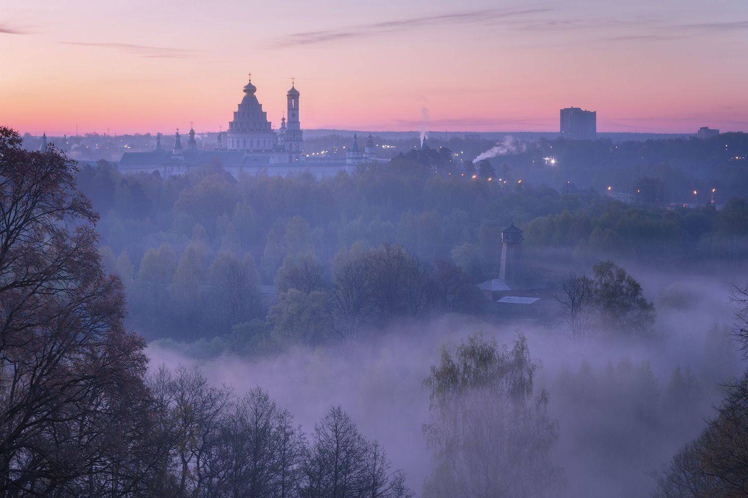 истра, храм, туман, подмосковье, Александр Стрельчук