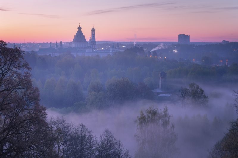 истра, храм, туман, подмосковье Утро фото превью