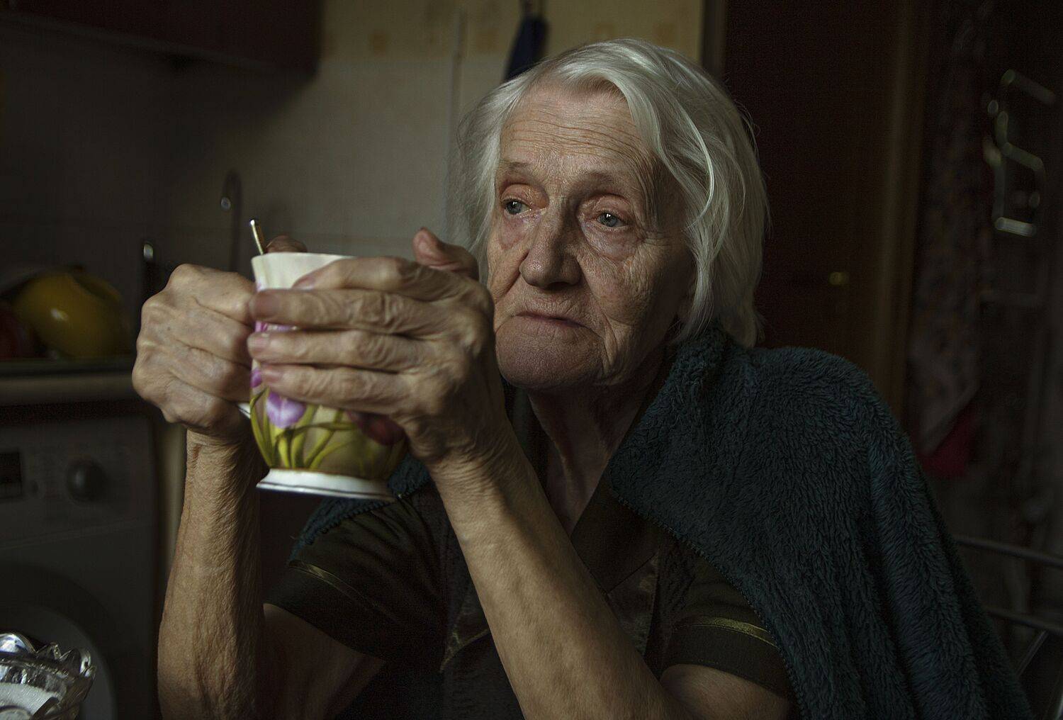 портрет, женщина, чай, старость, Замятин Александр