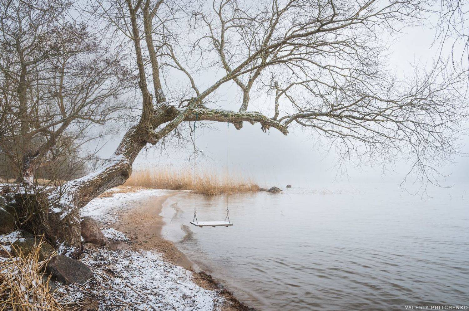пейзаж, природа, берег, снег, landscape, snow, nature, Валерий Притченко