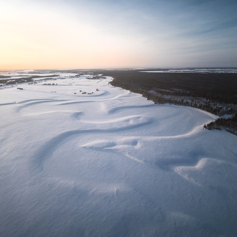 dji, хмао, зима, север Bends of the north фото превью