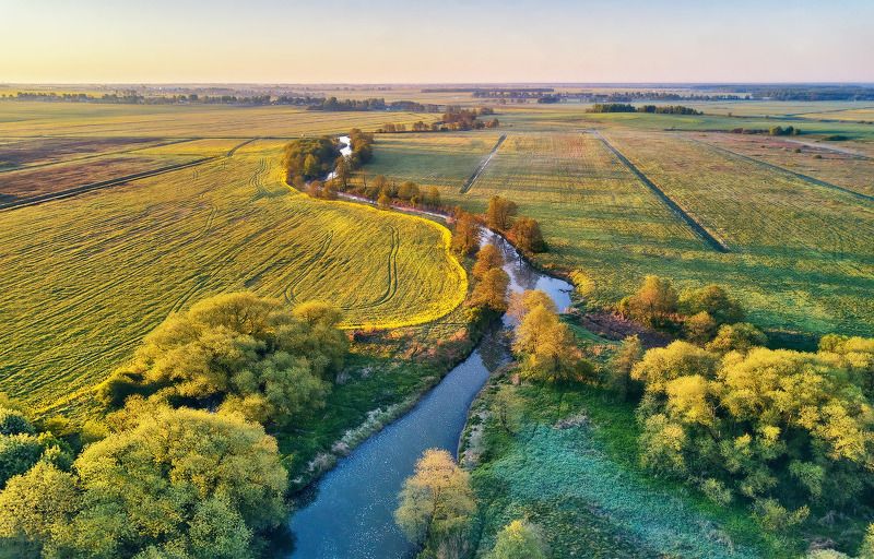беларусь, весна, дорога, май, поля, рассвет, река, уса, утро Майское утро на Усе фото превью