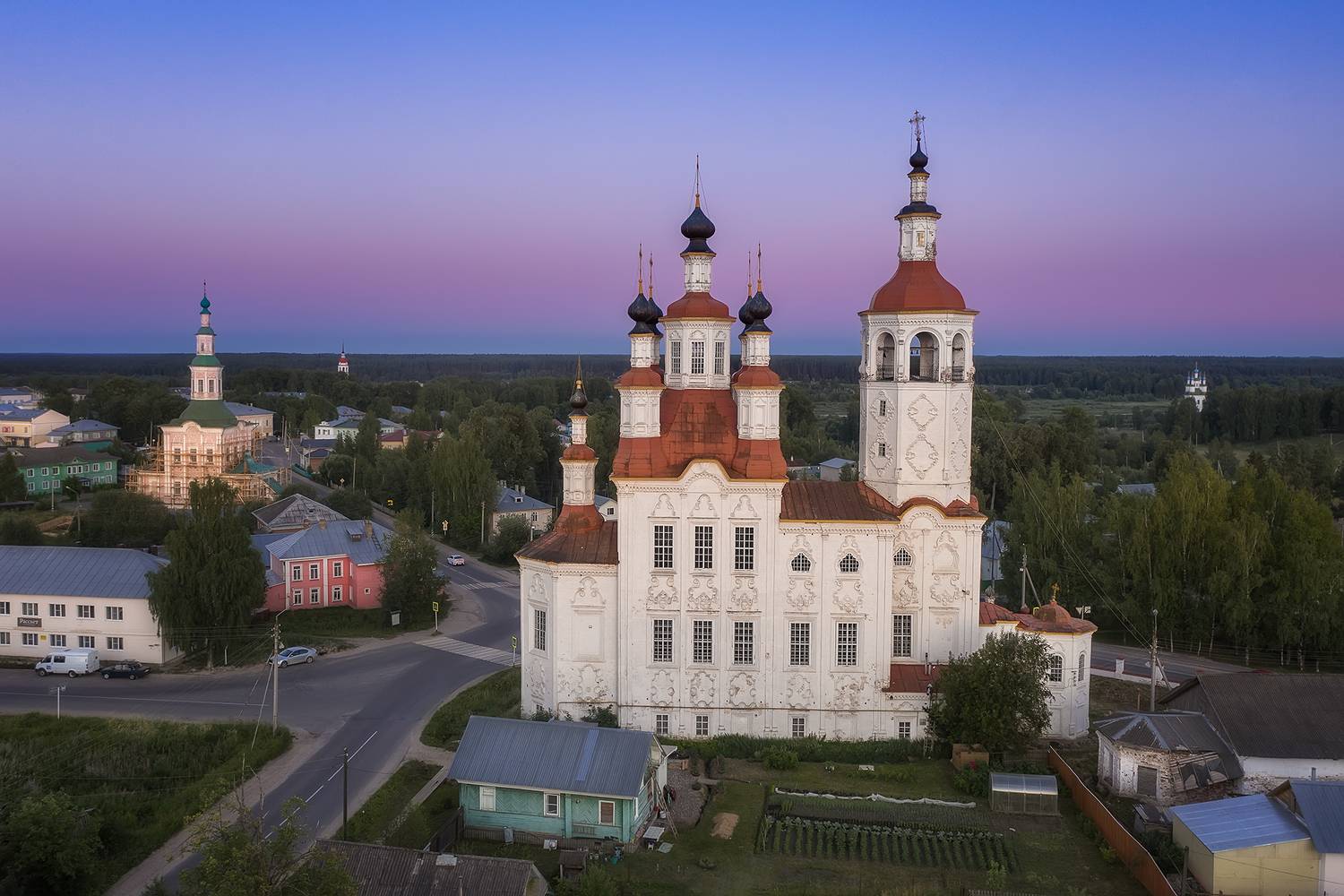 тотьма, закат, церковь, храм, Константин Маланин
