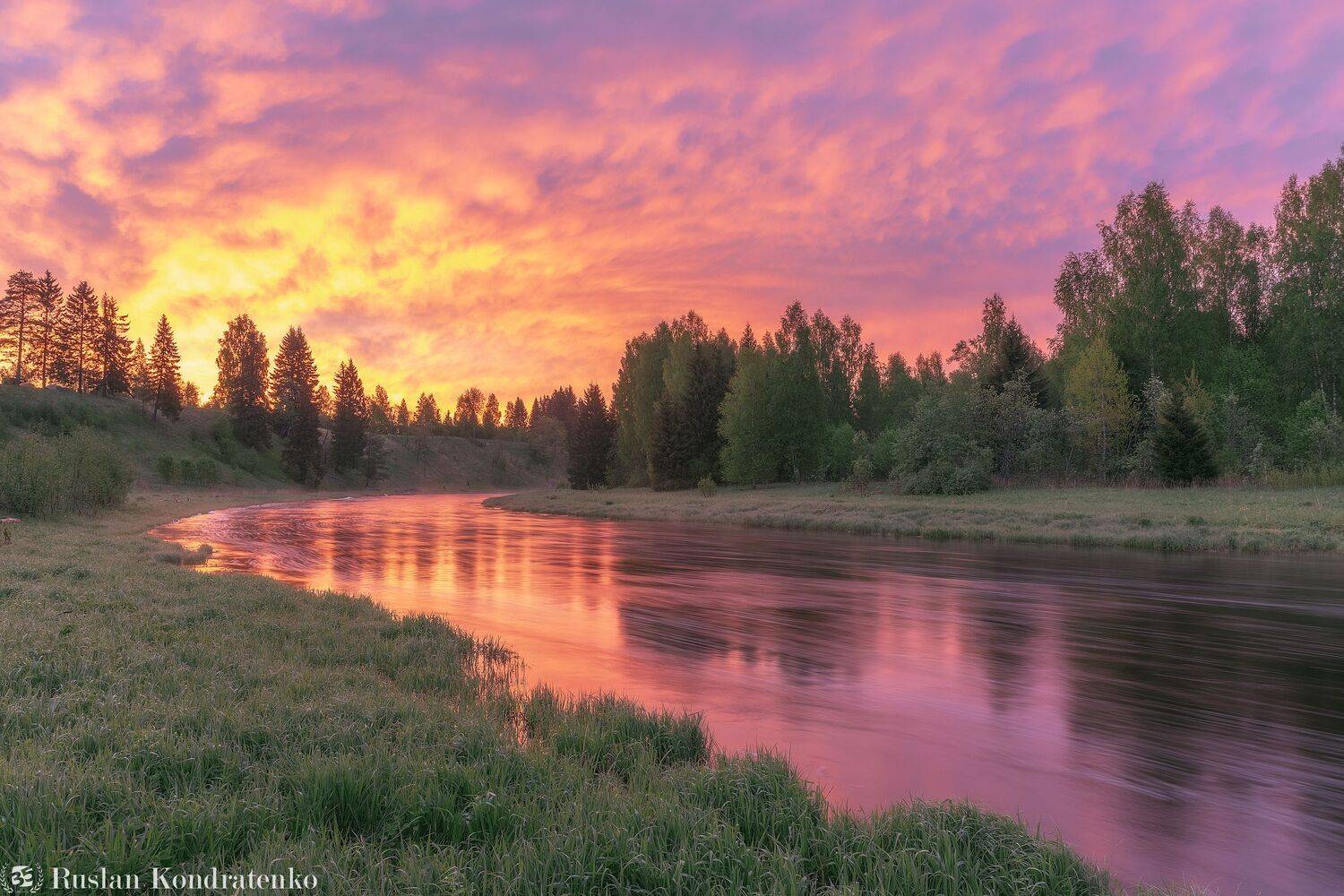 река, рассвет, лемовжа, закат, Руслан Кондратенко