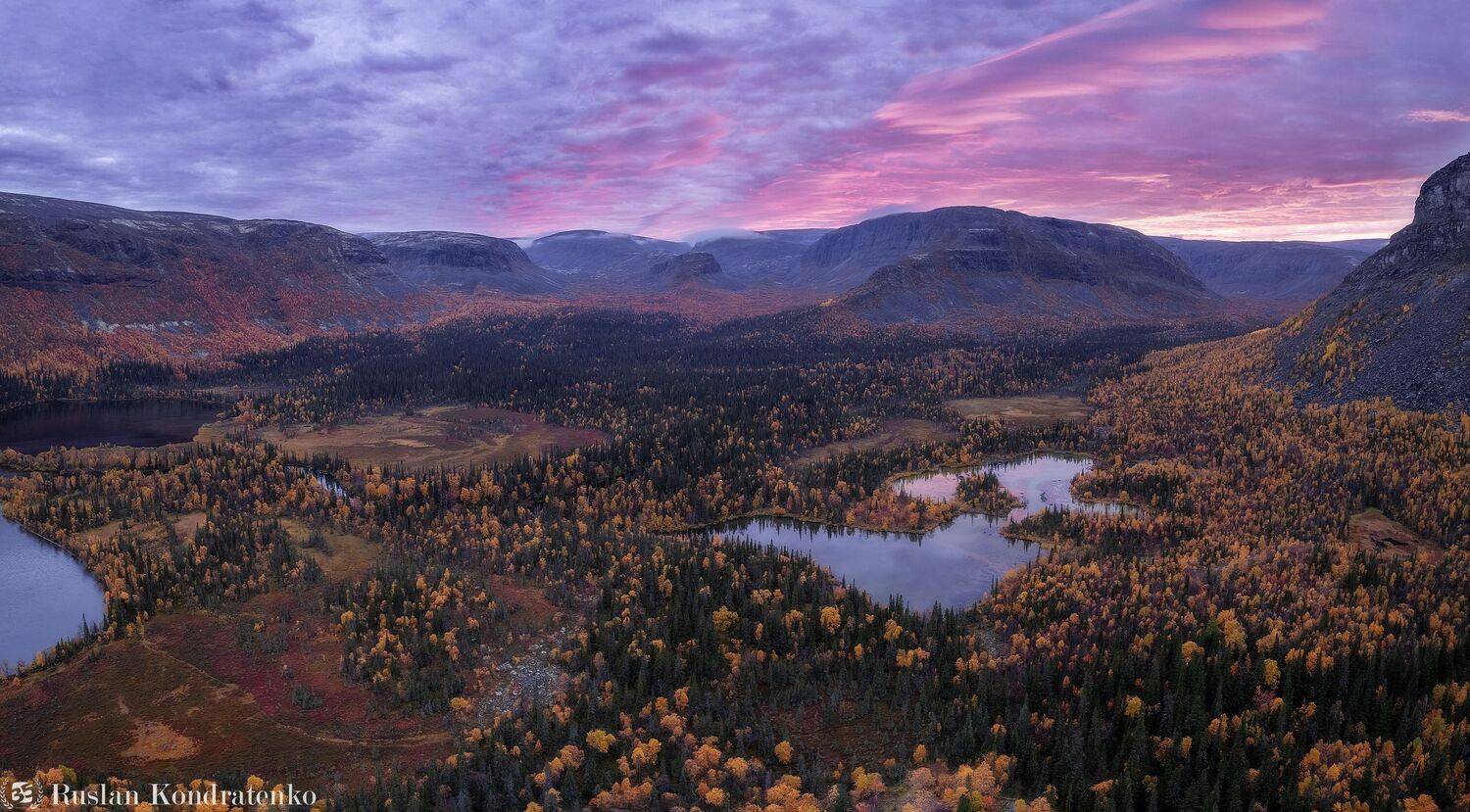 ловозерские тундры, сейдозеро, кольский полуостров, эльморайок, перевал, перевал эльморайок, горы, долина, осень, Руслан Кондратенко