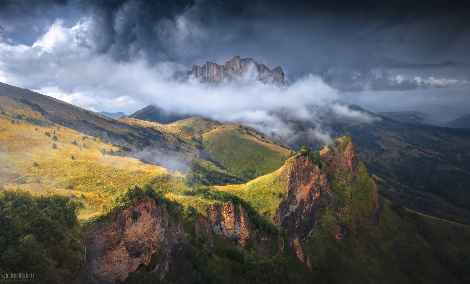 адыгея, большой тхач, тхач, горы, кавказ, лето, гроза, тучи, Дубровинский Михаил