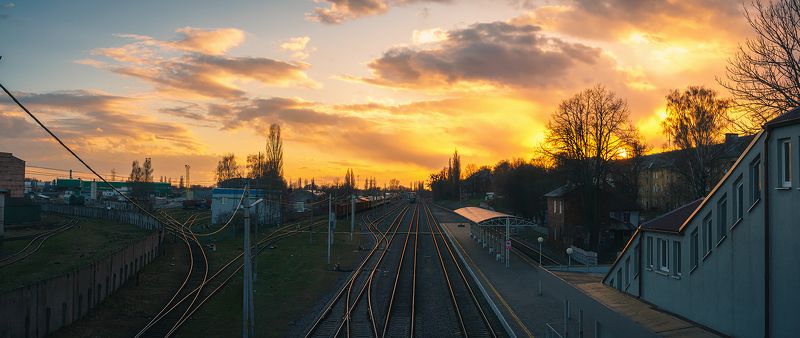 калининград, закат, городской_пейзаж Городской закат 1 фото превью