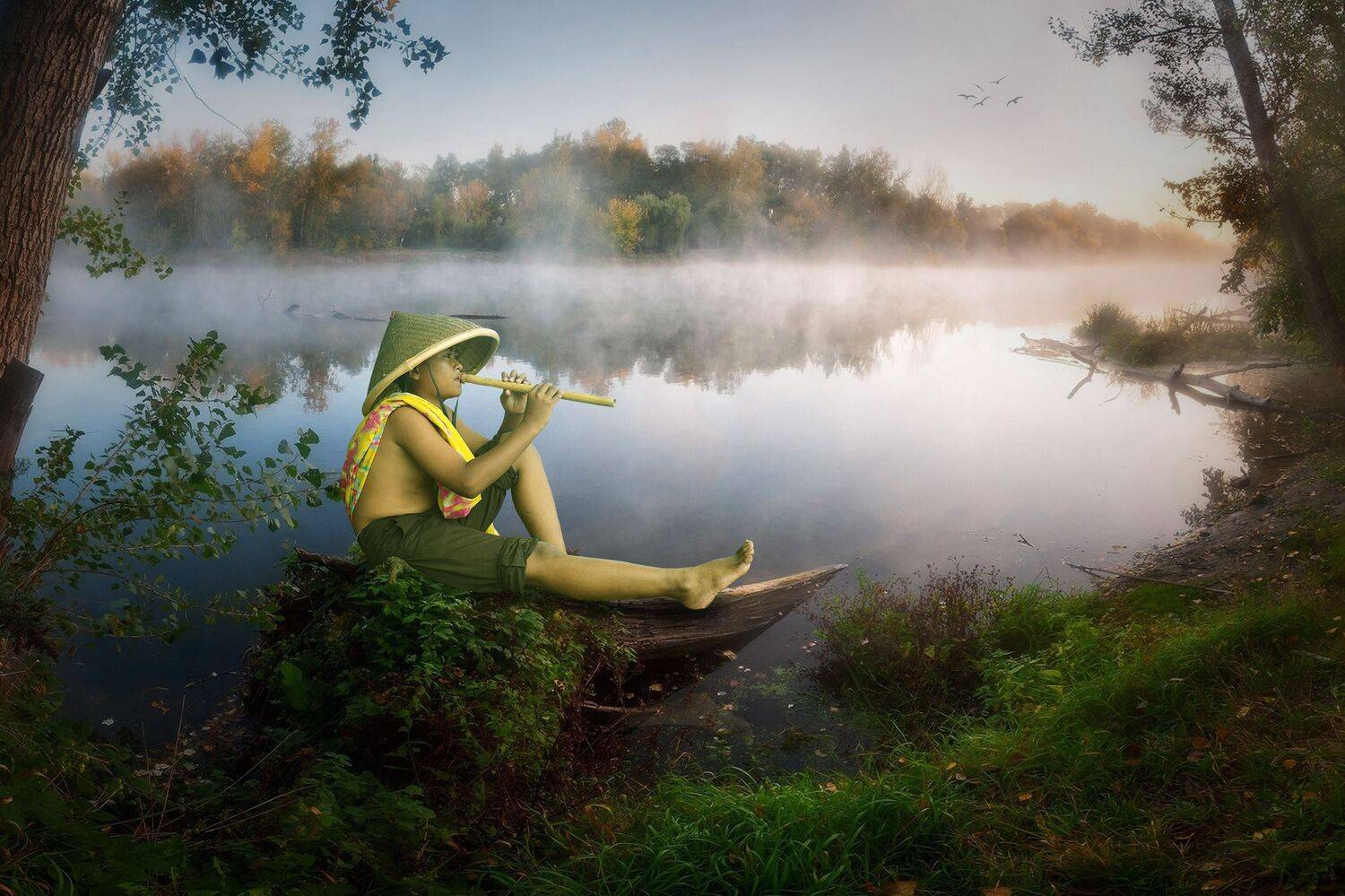 мальчик, река, Sergii Vidov