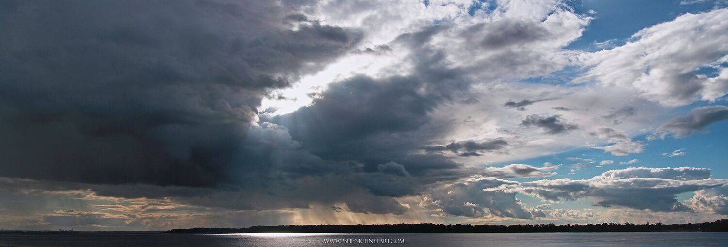 закат, небо, облака, пейзаж, горизонт, осень, гроза, волга, Пшеничный Андрей