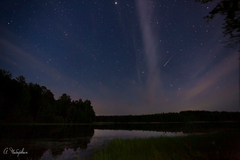 весна, ночь, пейзаж, озеро, небо, звезды, саров, протяжка Майская ночь. фото превью