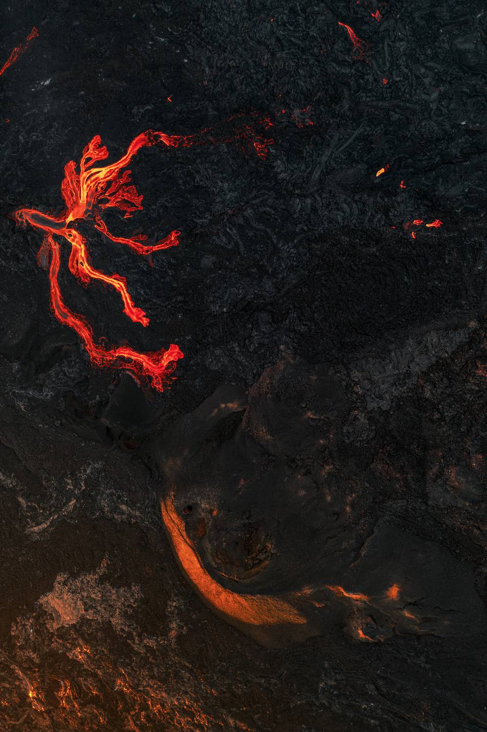 aerial volcano lava ladnscape stack, St&eacute;phane MOSER