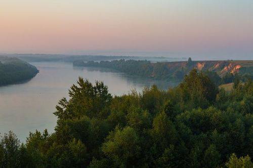 Ока с крутого берега