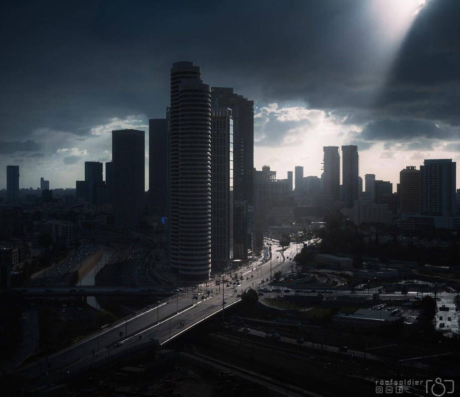 Tel aviv, Israel, city, urban, architecture, cityscape, skyscraper, big city, sunset, rain, Голубев Алексей