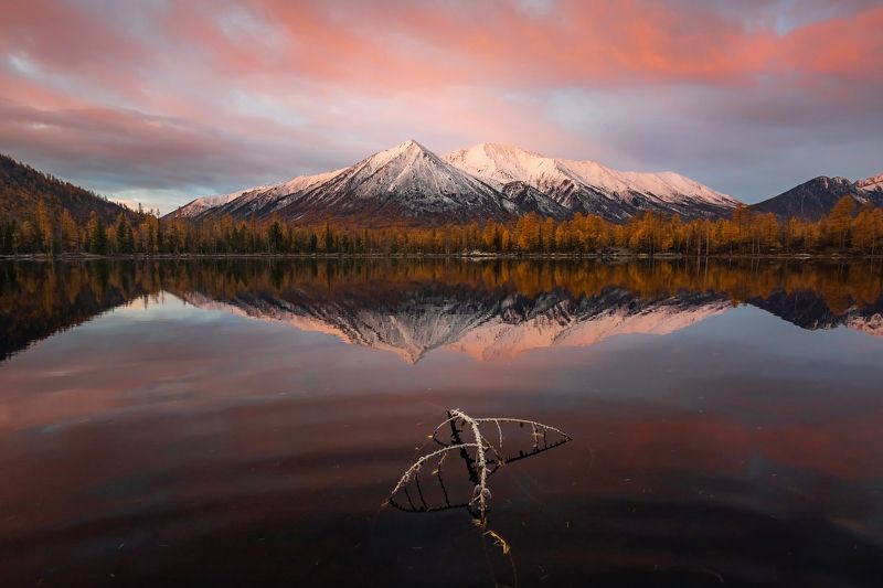 Осеннее утро на оезере Олон-Нур фото превью