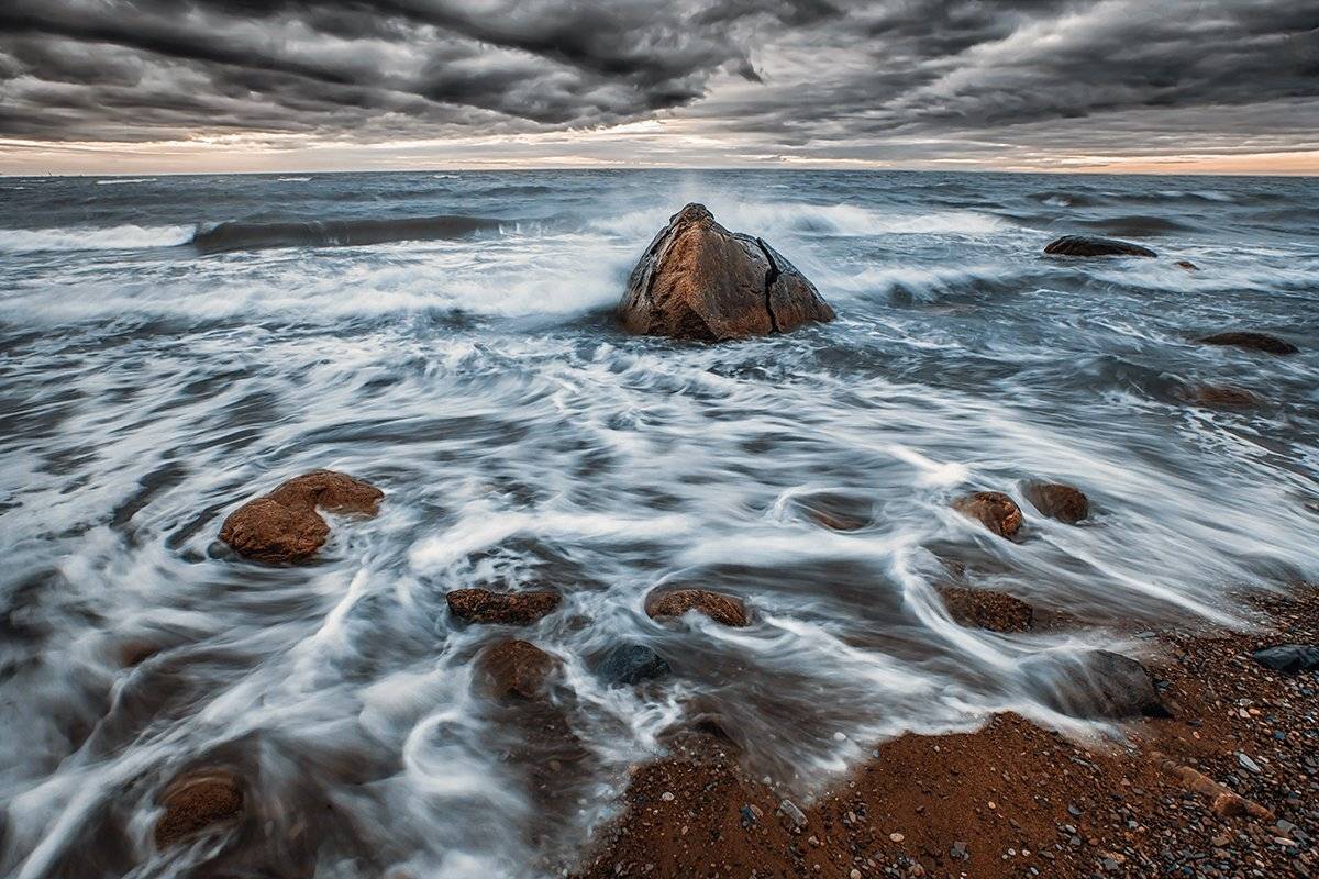 Камни, Пейзаж, Сердце, Шторм, Эстония, Kljuchenkow Aleksandr