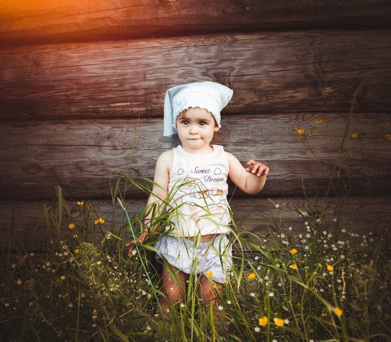 дети,  ребенок, поле В поле у сруба... фото превью