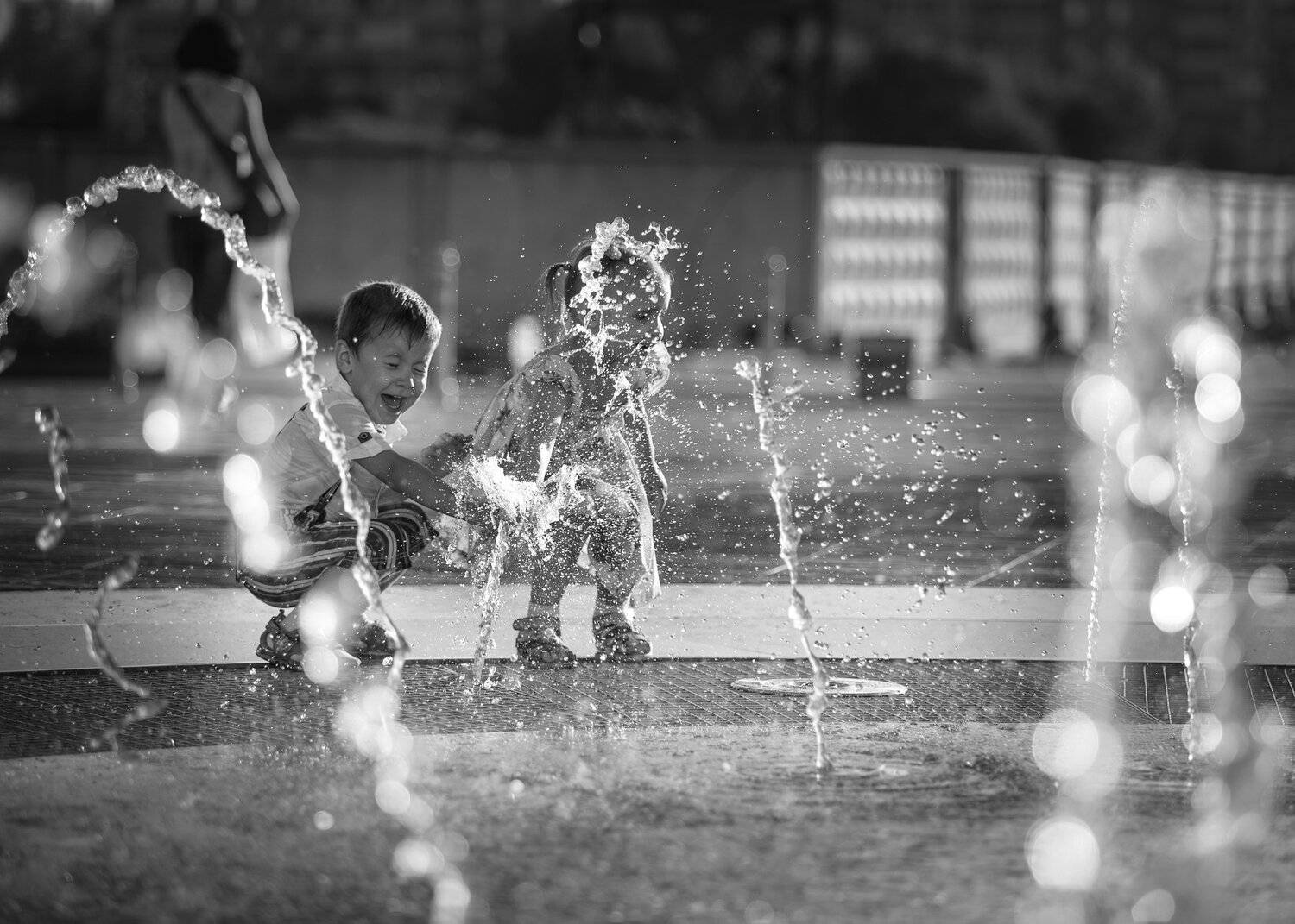 Город, Дети, Детичерно-белое, Фонтан, Оксана