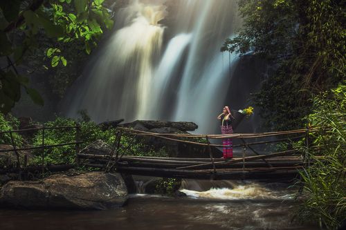 phadokseaw waterfall in chiangmai thailand.