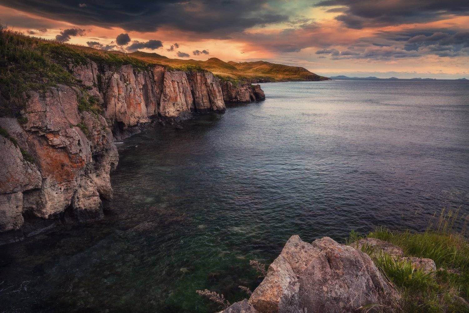 Вечер, Море, Небо, Скалы, Андрей Кровлин