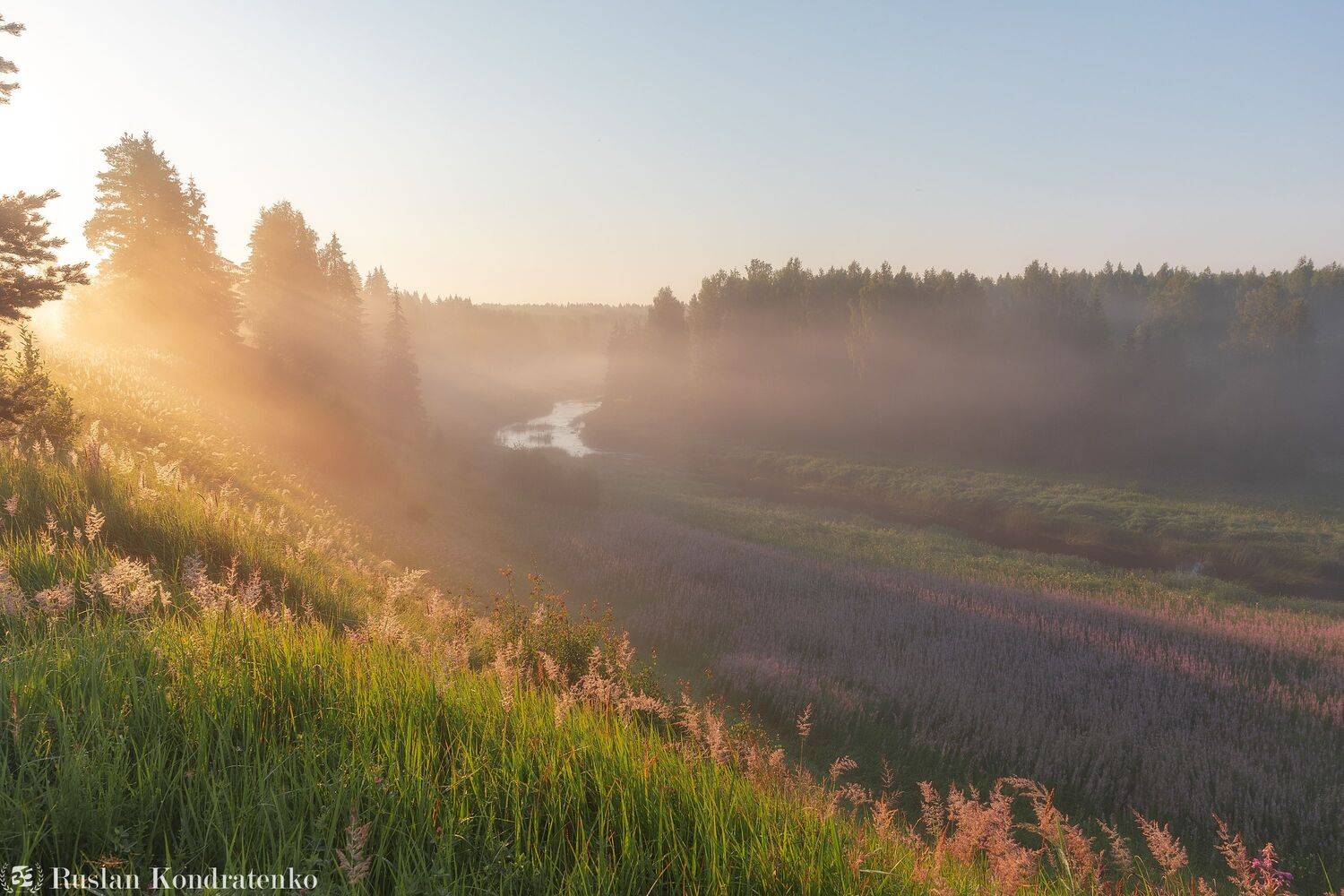 река, рассвет, лемовжа, закат, Кондратенко Руслан