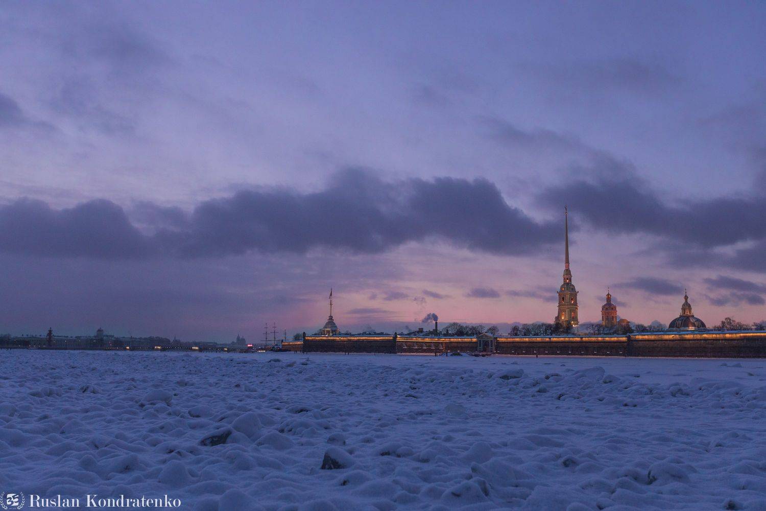 санкт-петербург, петропавловский собор, петропавловская крепость, синий час, закат, зима, рассвет, Кондратенко Руслан