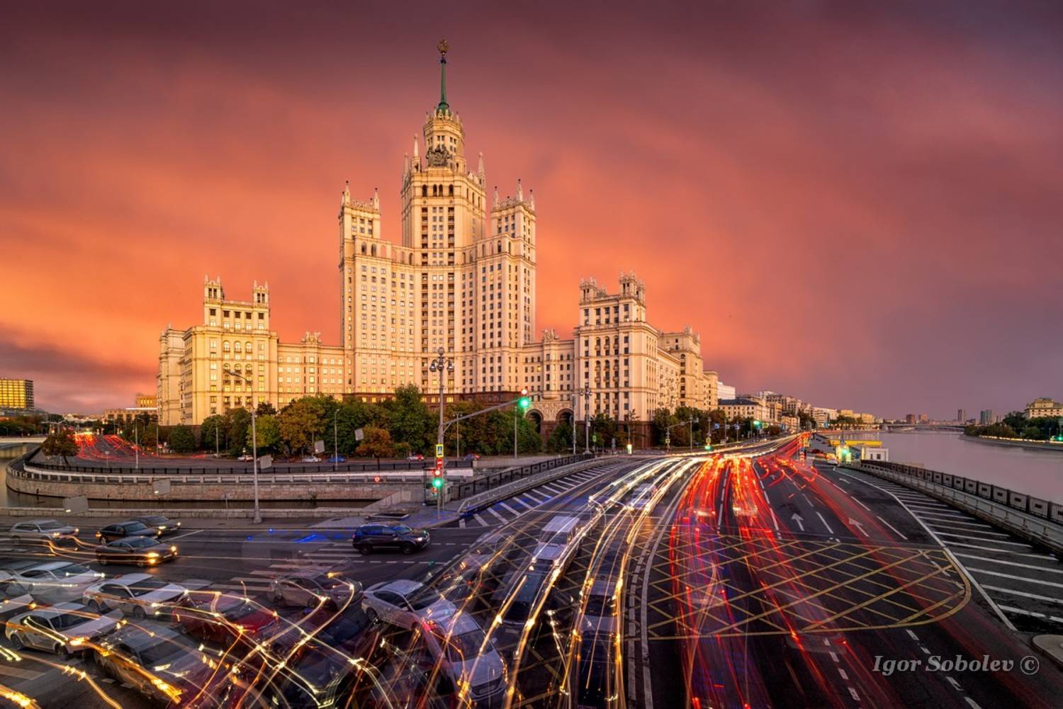 москва, дом на котельнической набережной, закат, Игорь Соболев