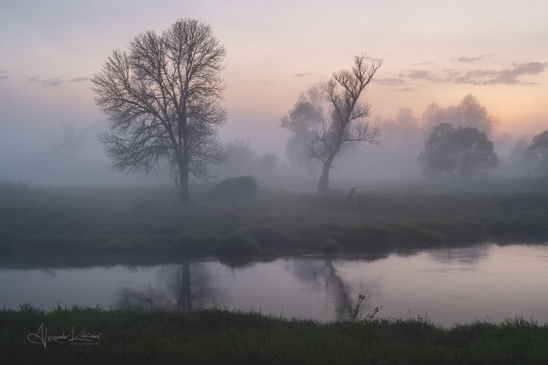 вечер,закат,пейзаж,угра,река,туман Вечерний туман... фото превью