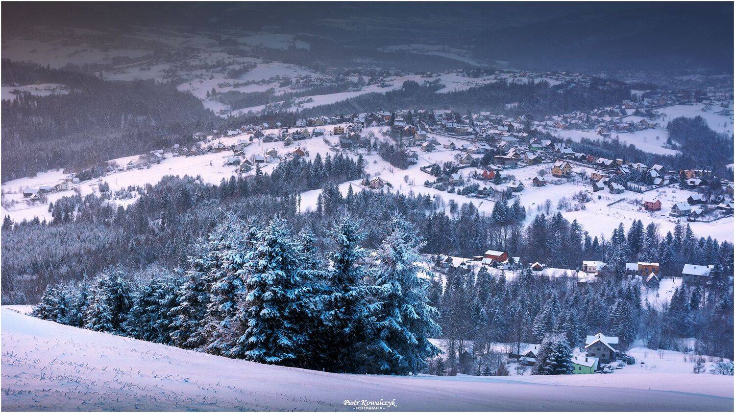 polska, zima, drzewa, Kowalczyk Piotr