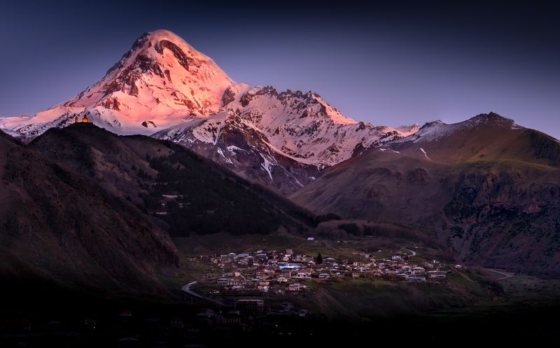грузия, казбек, казбеги, кавказ, степанцминда, нд, georgia, kazbek, kazbegi, stepantsminda, caucasus, гергети, georgia нд Пробуждение фото превью