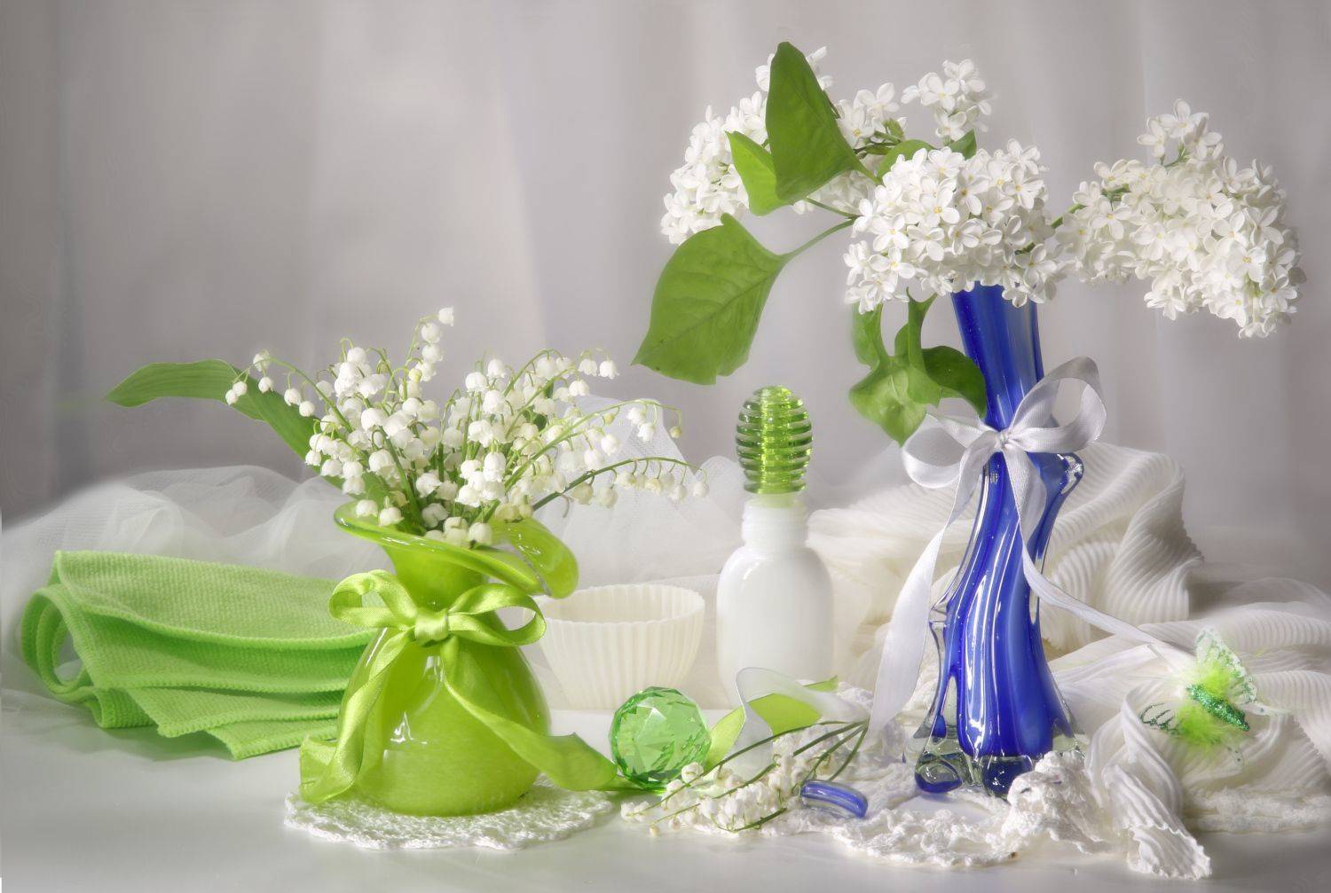 натюрморт, букет, цветы, ландыши, сирень, ваза, Шруб (Беляева) Татьяна