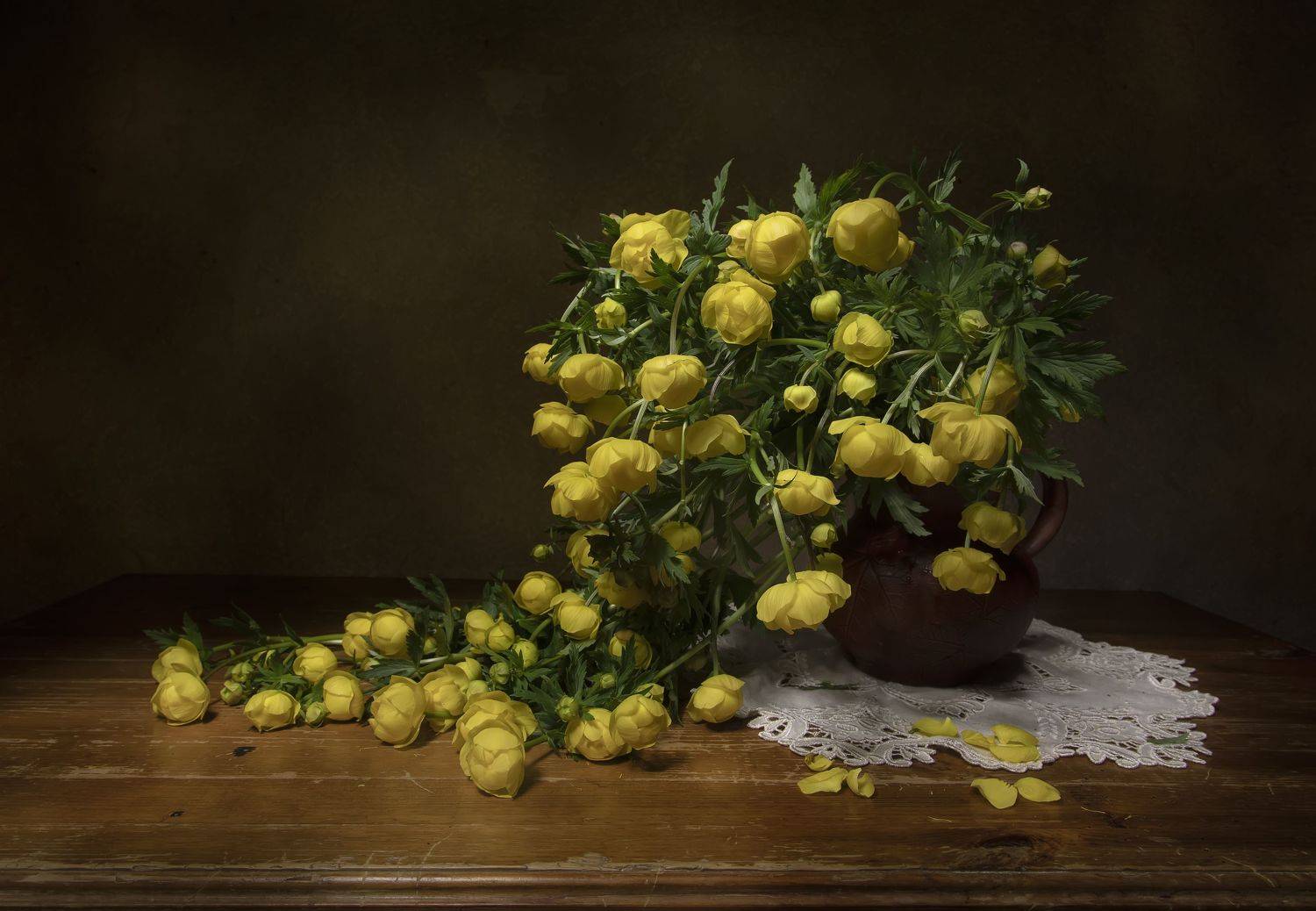 натюрморт, купальница, Татьяна Феденкова