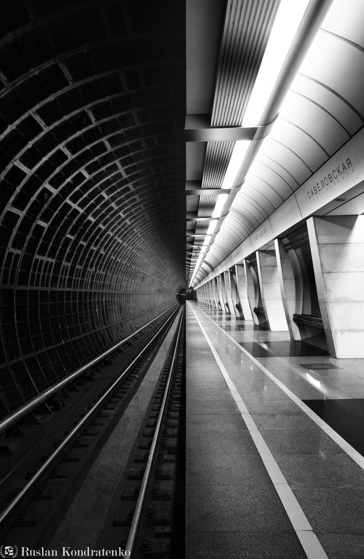 москва, метро, савеловская, савёловская, fine art, fineart, файн арт, fine art architecture, черное-белое, чб Станция метро Савёловская фото превью